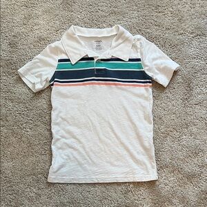 Carter's Boys Size 6 - White Polo with Green and Blue Stripes